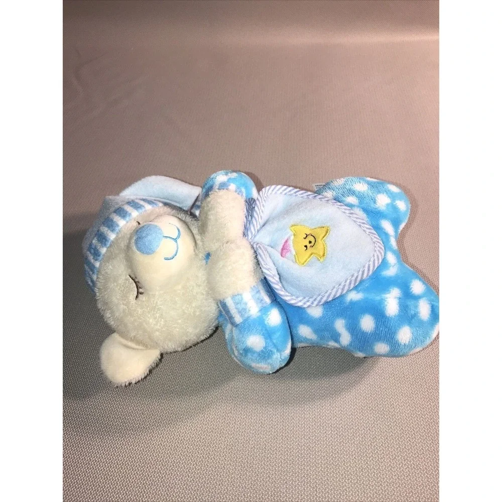 Hug Fun Sleeping Bear Blue Dots Blanket Plush Crib Baby Toy‎ Not Working
